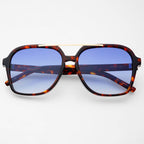 Spencer Unisex Aviator Sunglasses - Tortoise | Blue