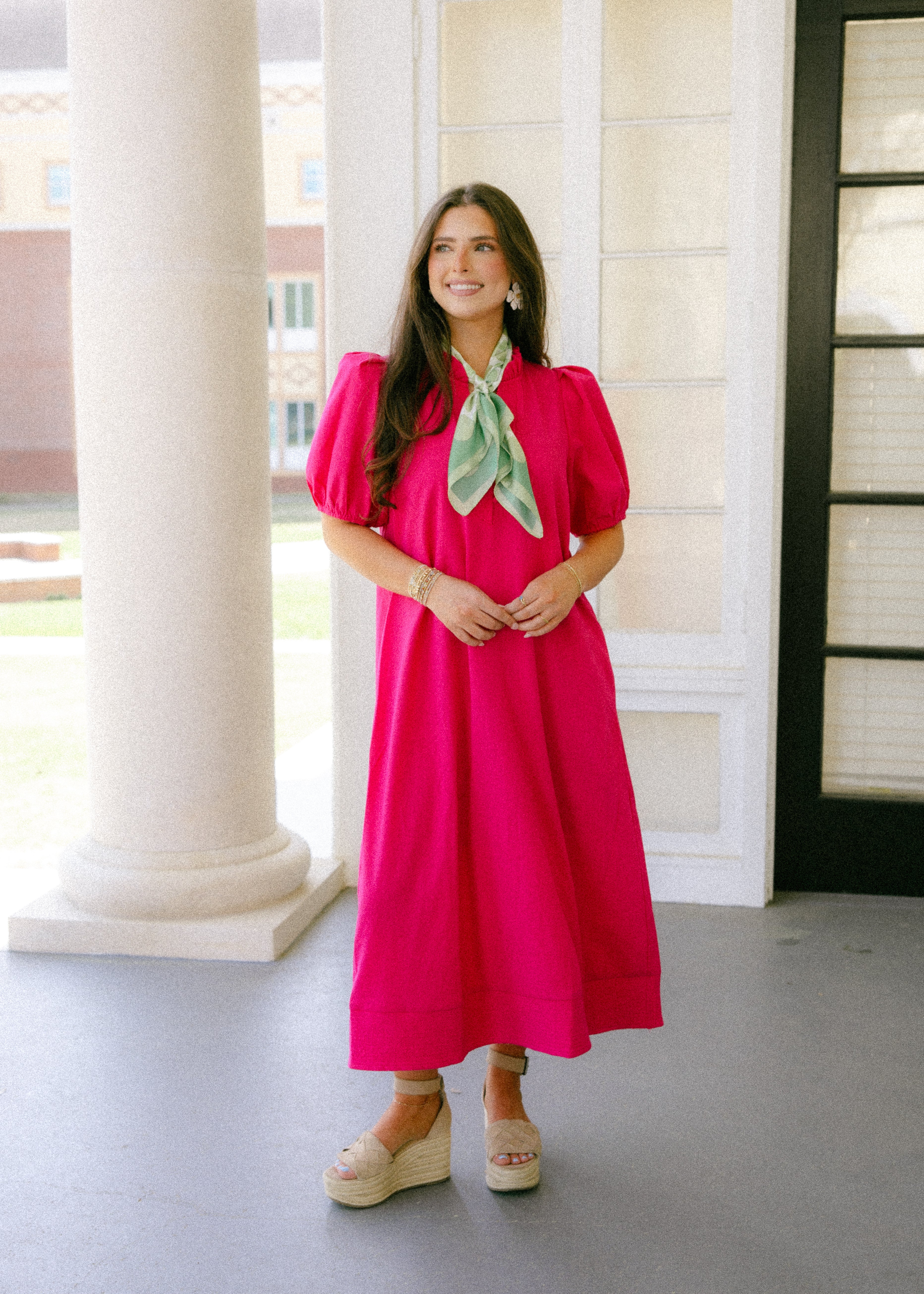 Isadora Button Front Midi Dress