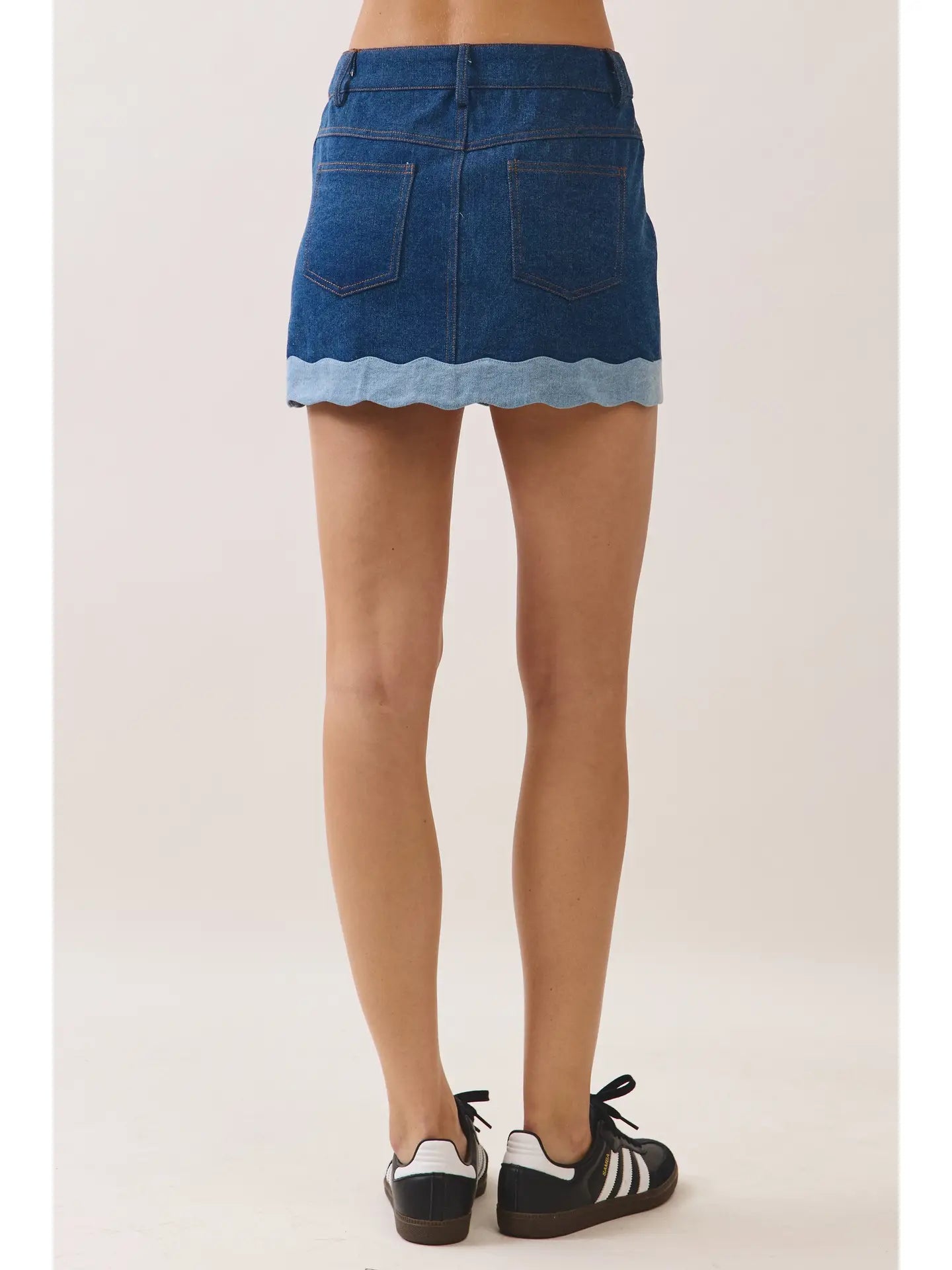 Venus Scallop Hem Mini Skirt