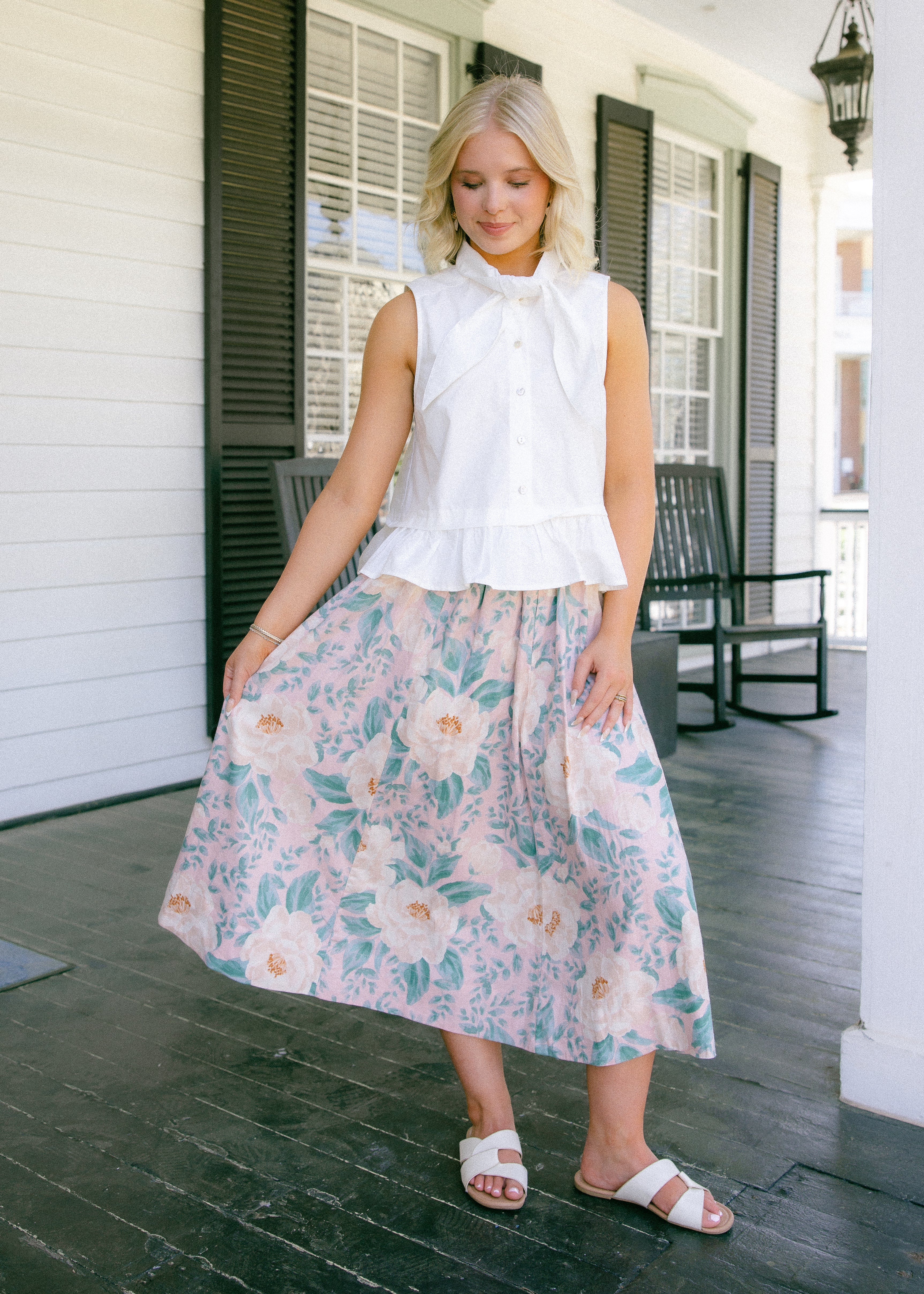 Lisa Floral Vintage Maxi Skirt