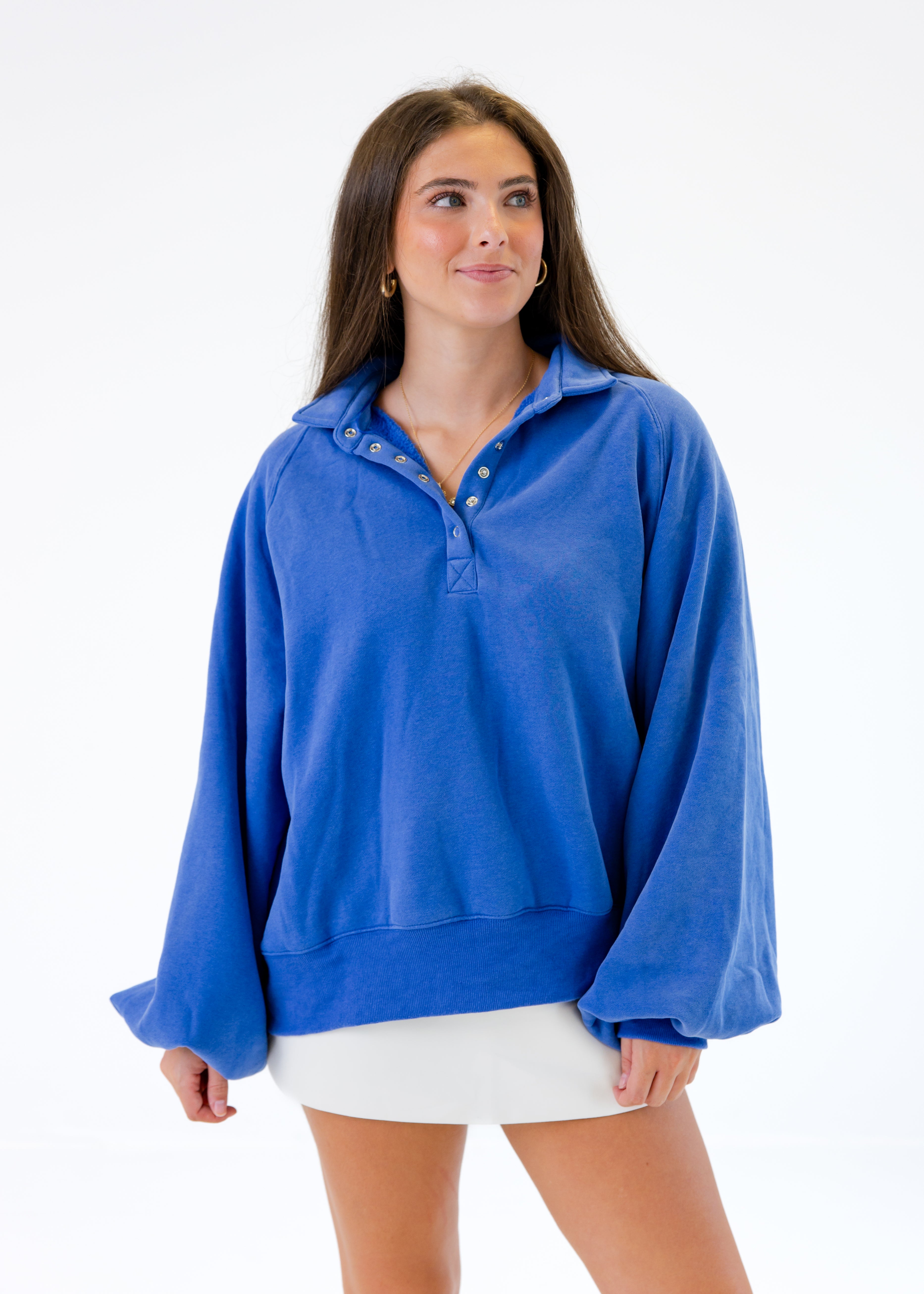 Snap Button Collared Sweater