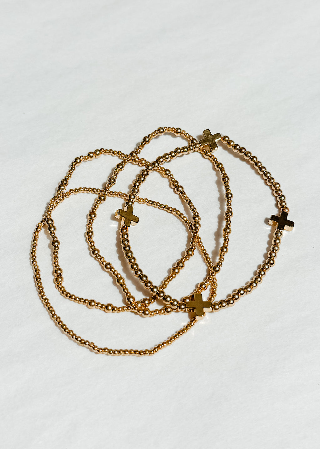 Lena Cross Accents Bracelet Set – 4 Pieces