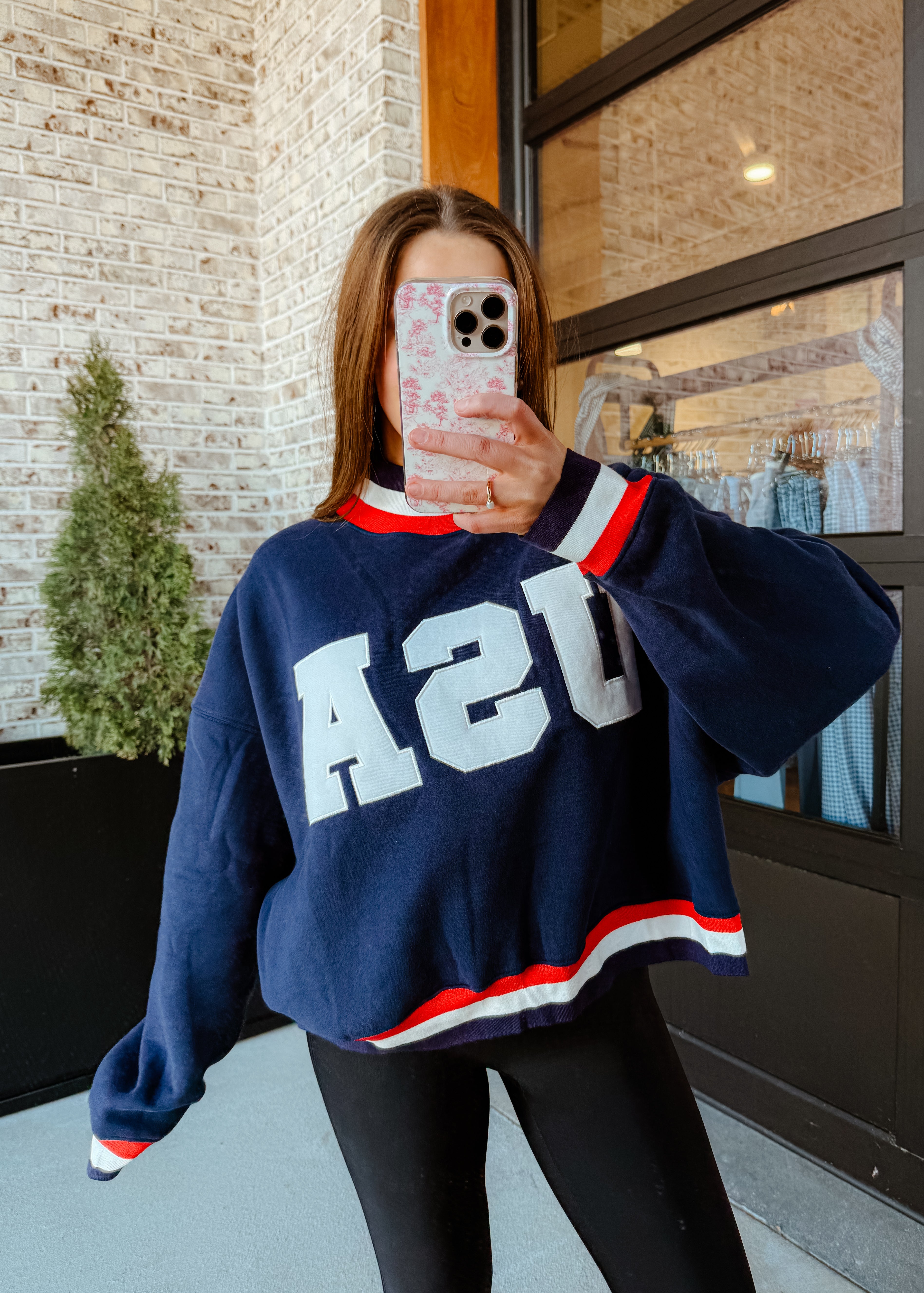 USA Contrast Trim Sweatshirt