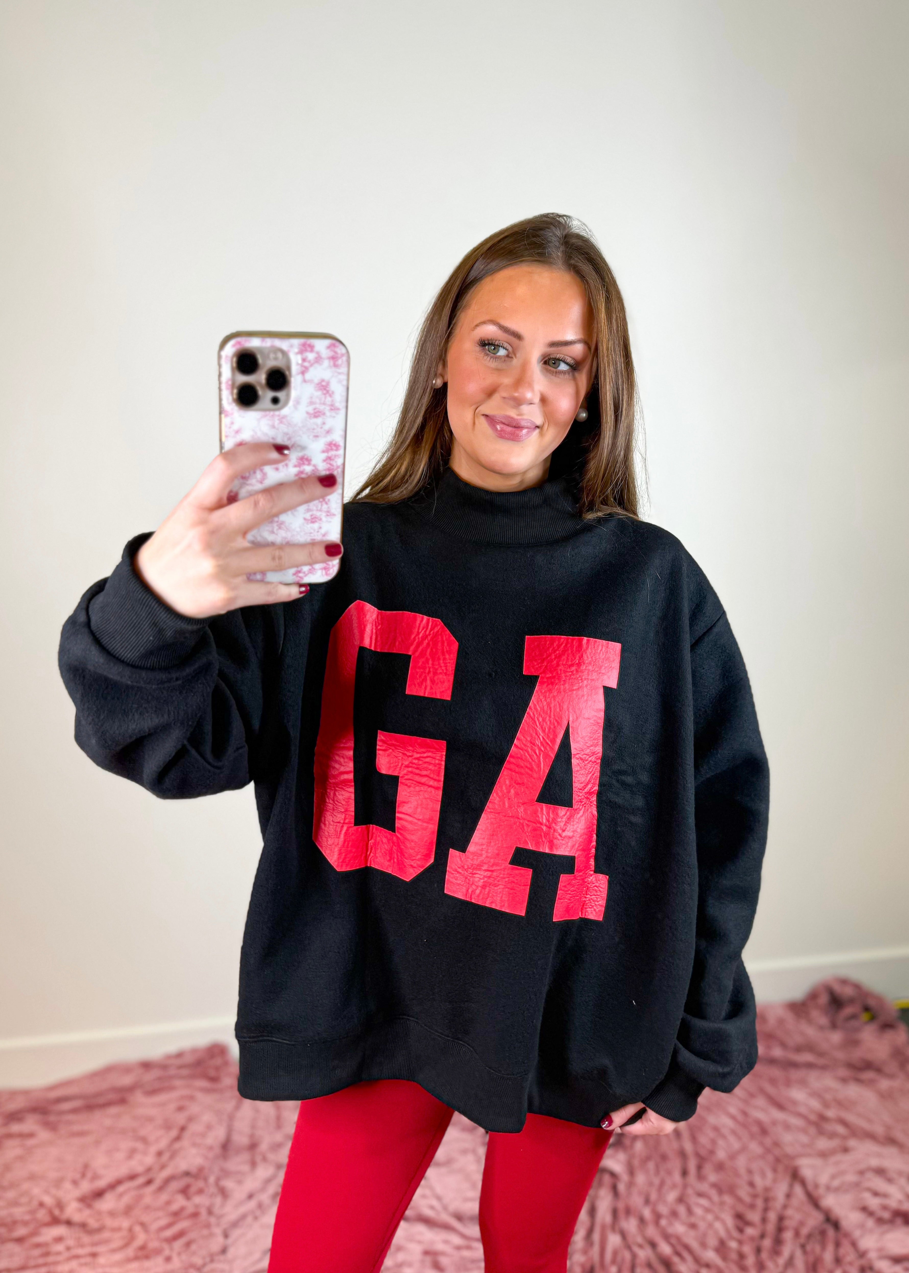 Georgia Reversible Mock Neck Sweatshirt