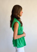 Millie Zip Front Peplum Top