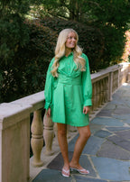 Dahlia Wrap Front Shirt Mini Dress