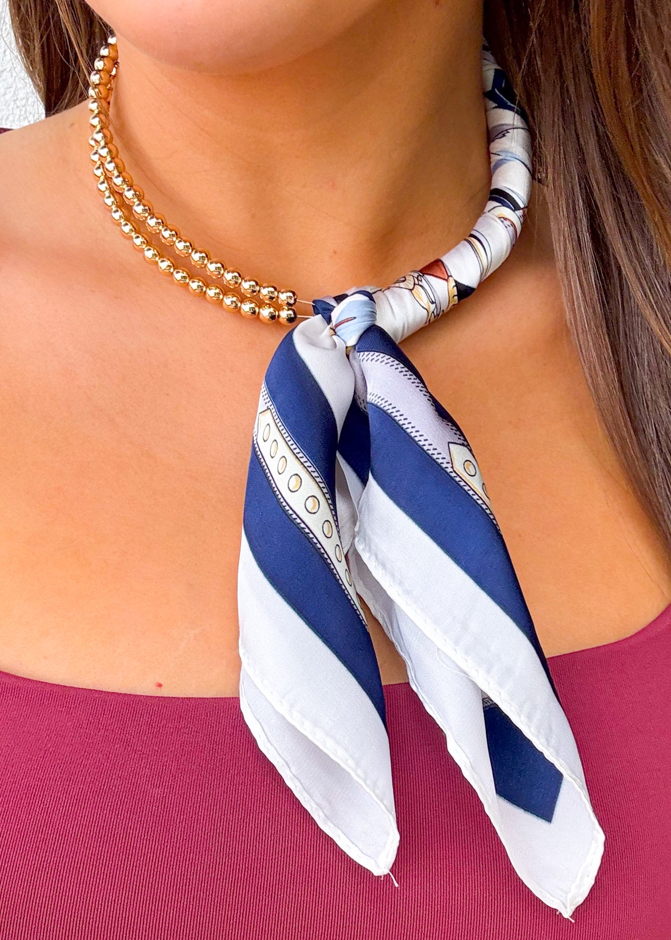 Silk Scarf Wrapped Collar Necklace