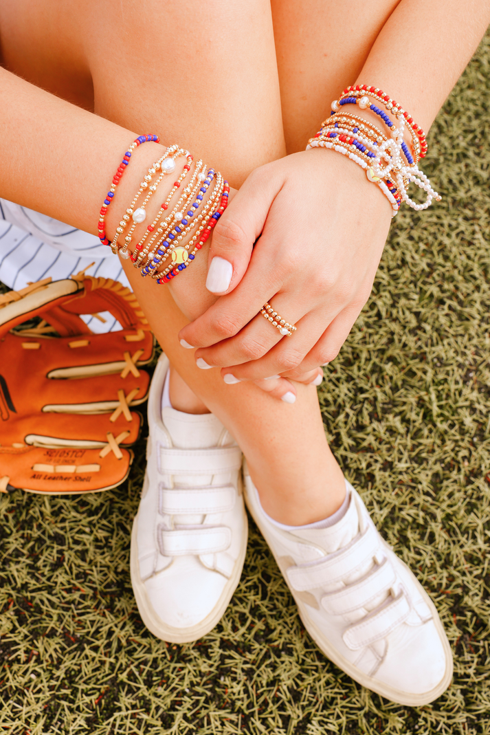 Bright Red and Blues Sprinkle Bracelet