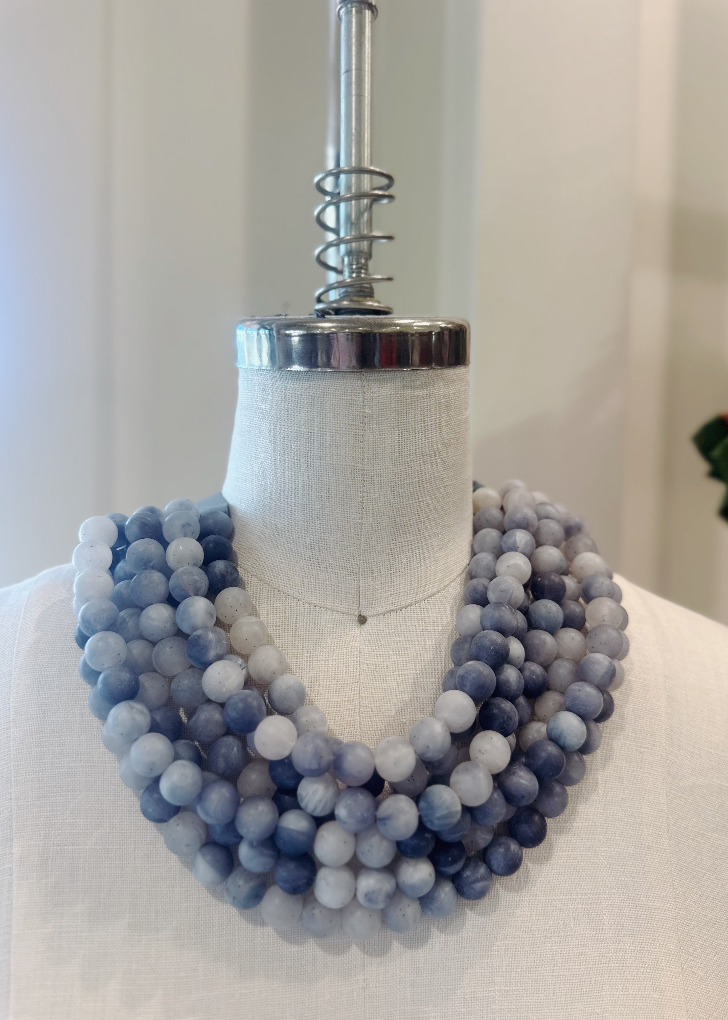 Agate Ball Beaded Necklace