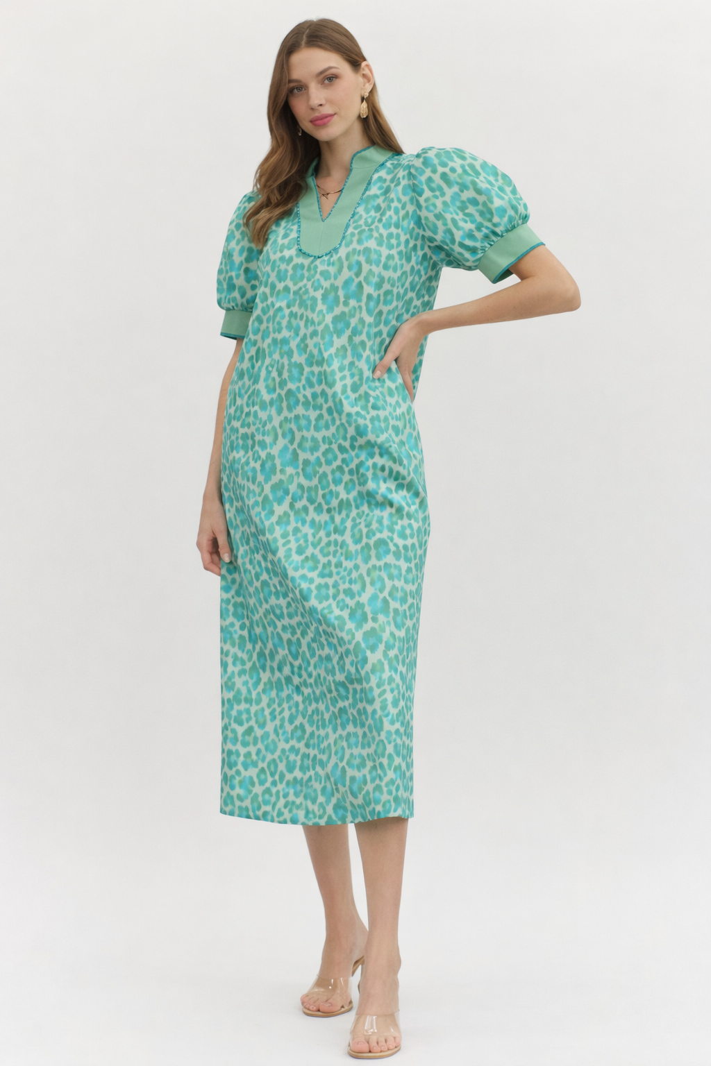 Alina Patterned Midi Dress