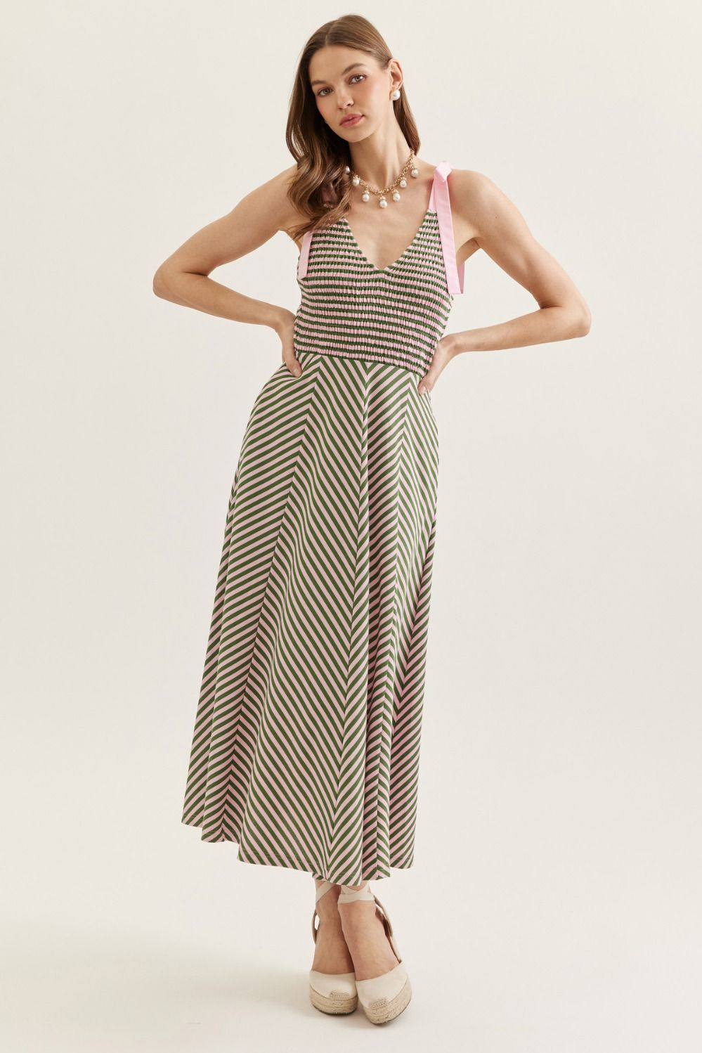 Juliette Chevron Dress