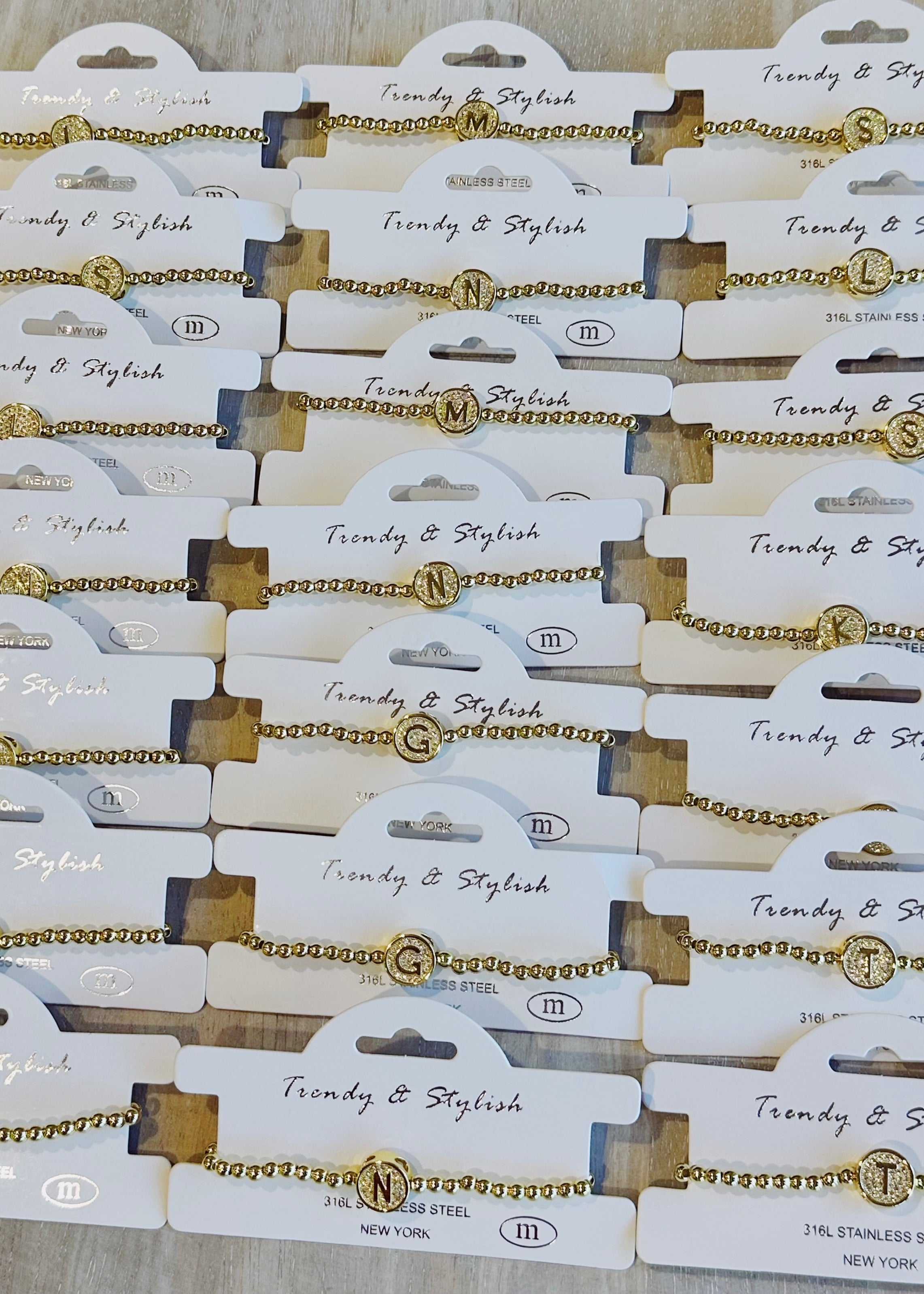 Initial Beaded Bracelet