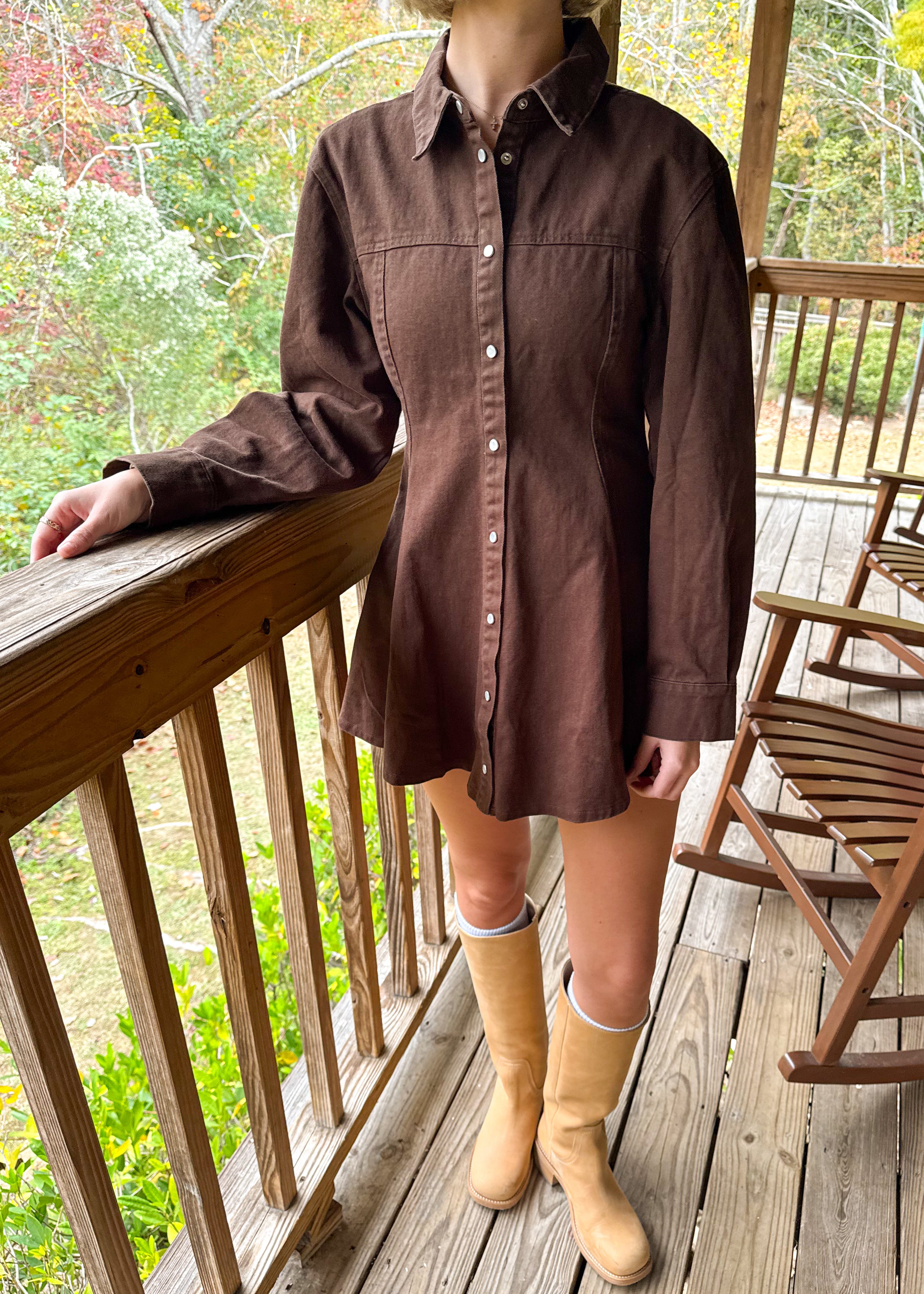 Clara Button-Front Mini Dress