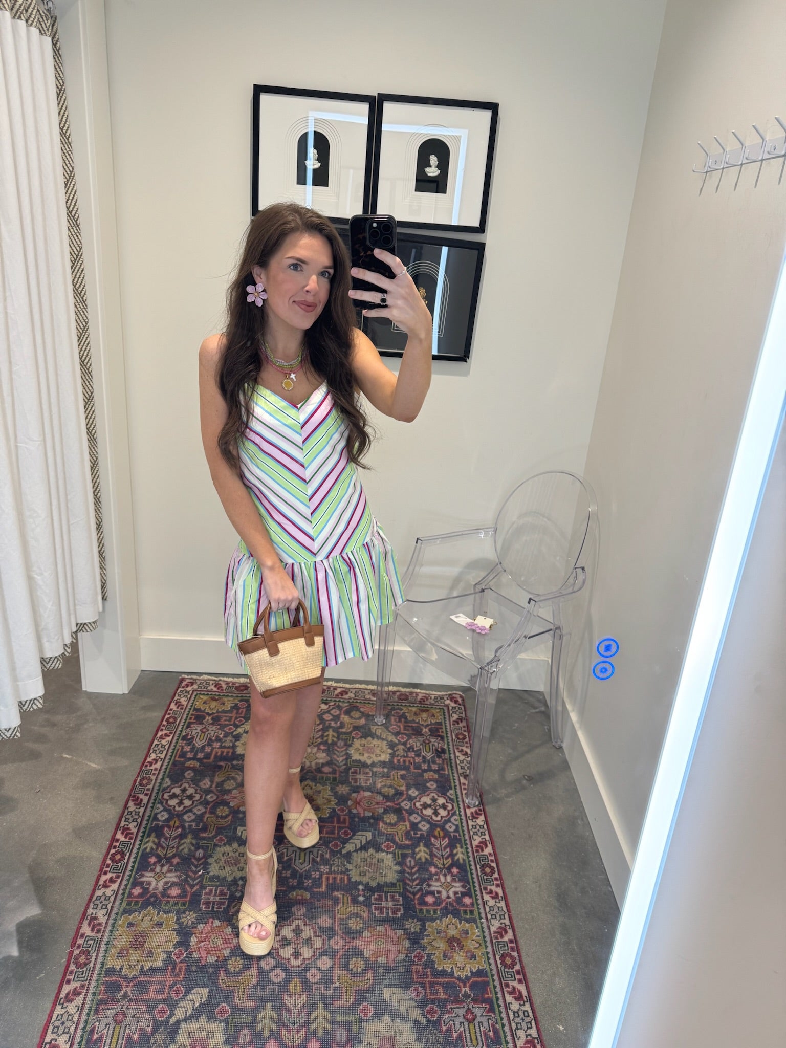 Lila Striped Mini Dress