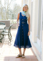 Giselle Belted Button Front Midi Dress