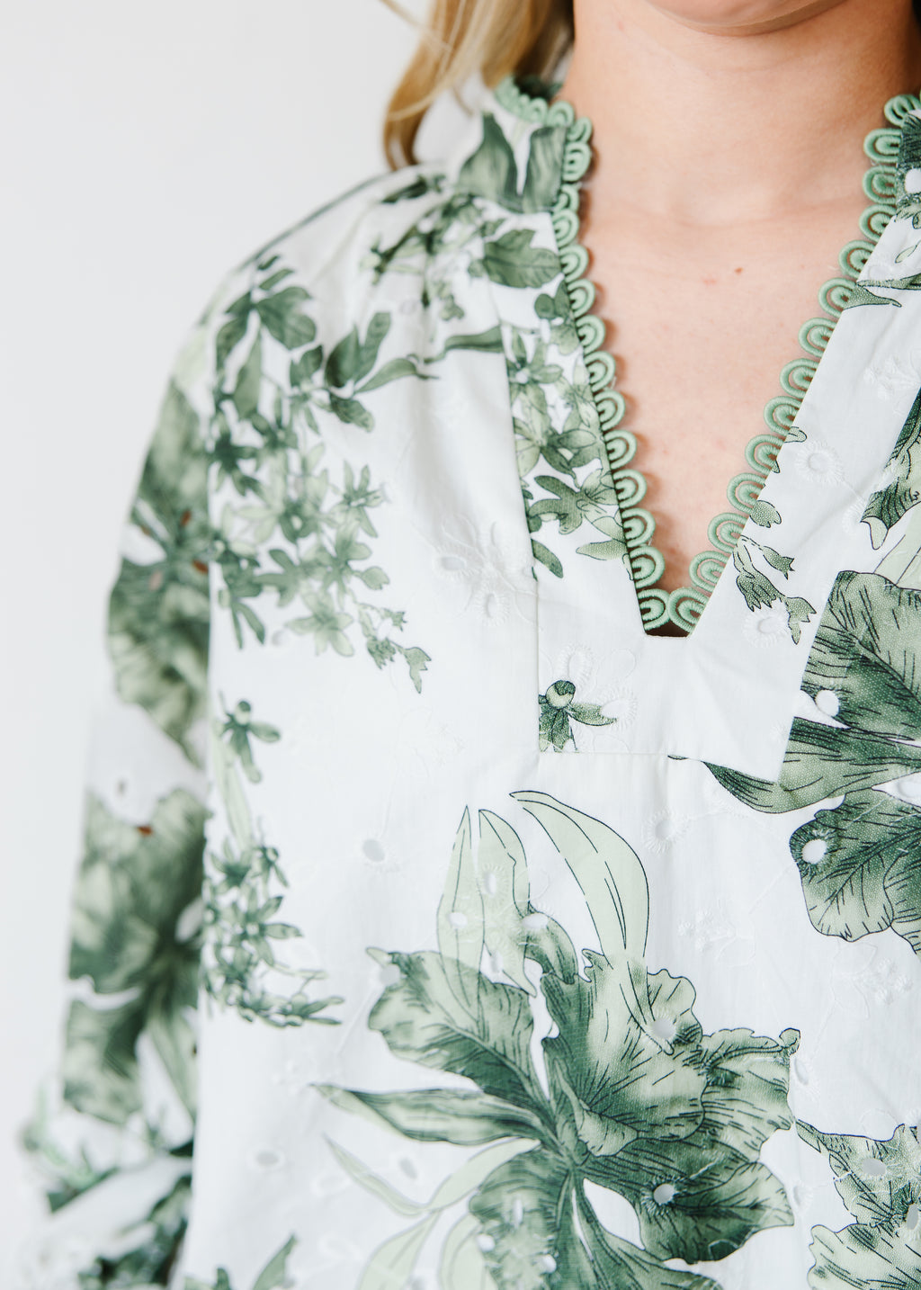 Bailee Floral Eyelet Top