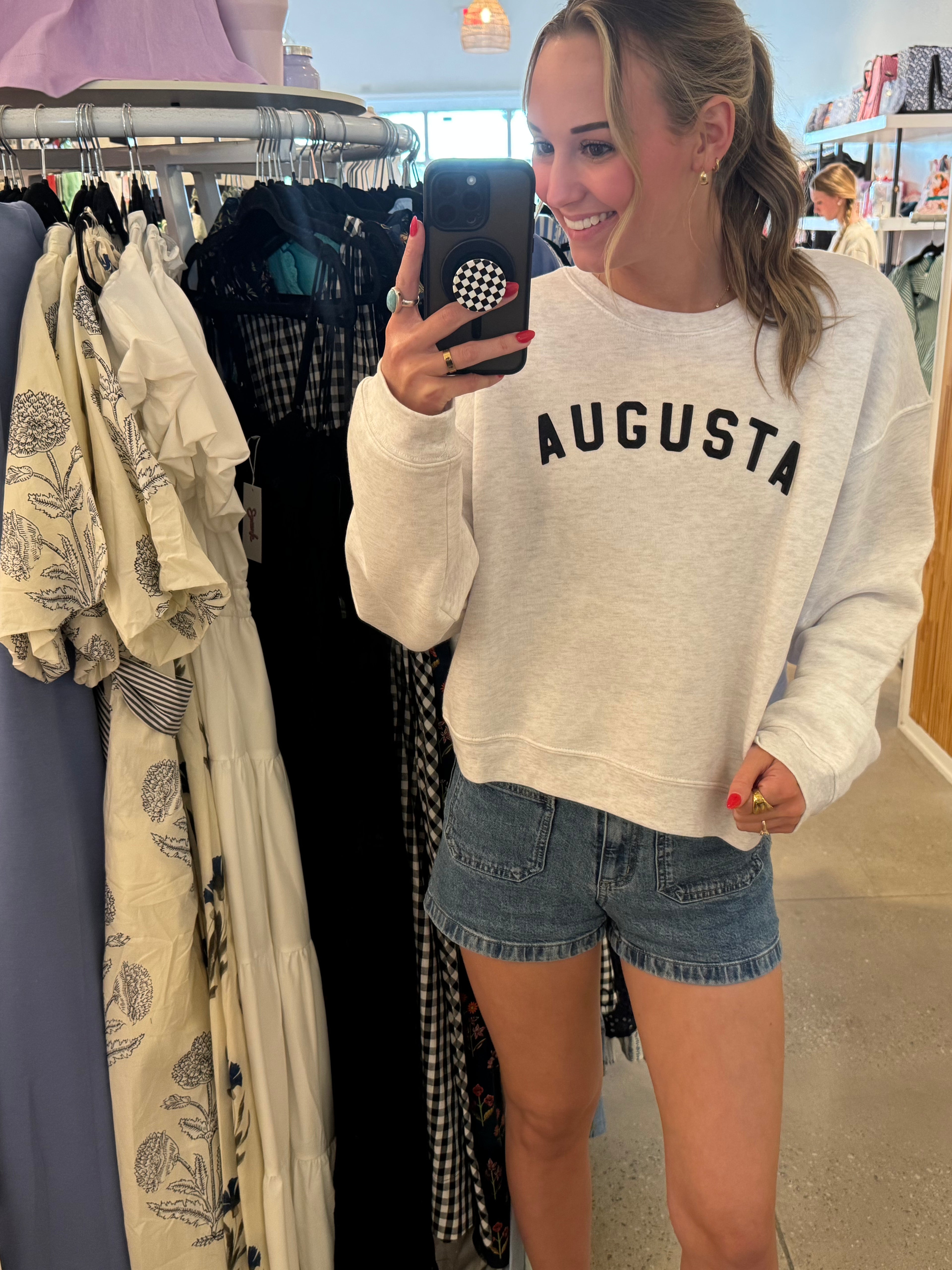 Augusta Cropped Graphic Sweatshirt