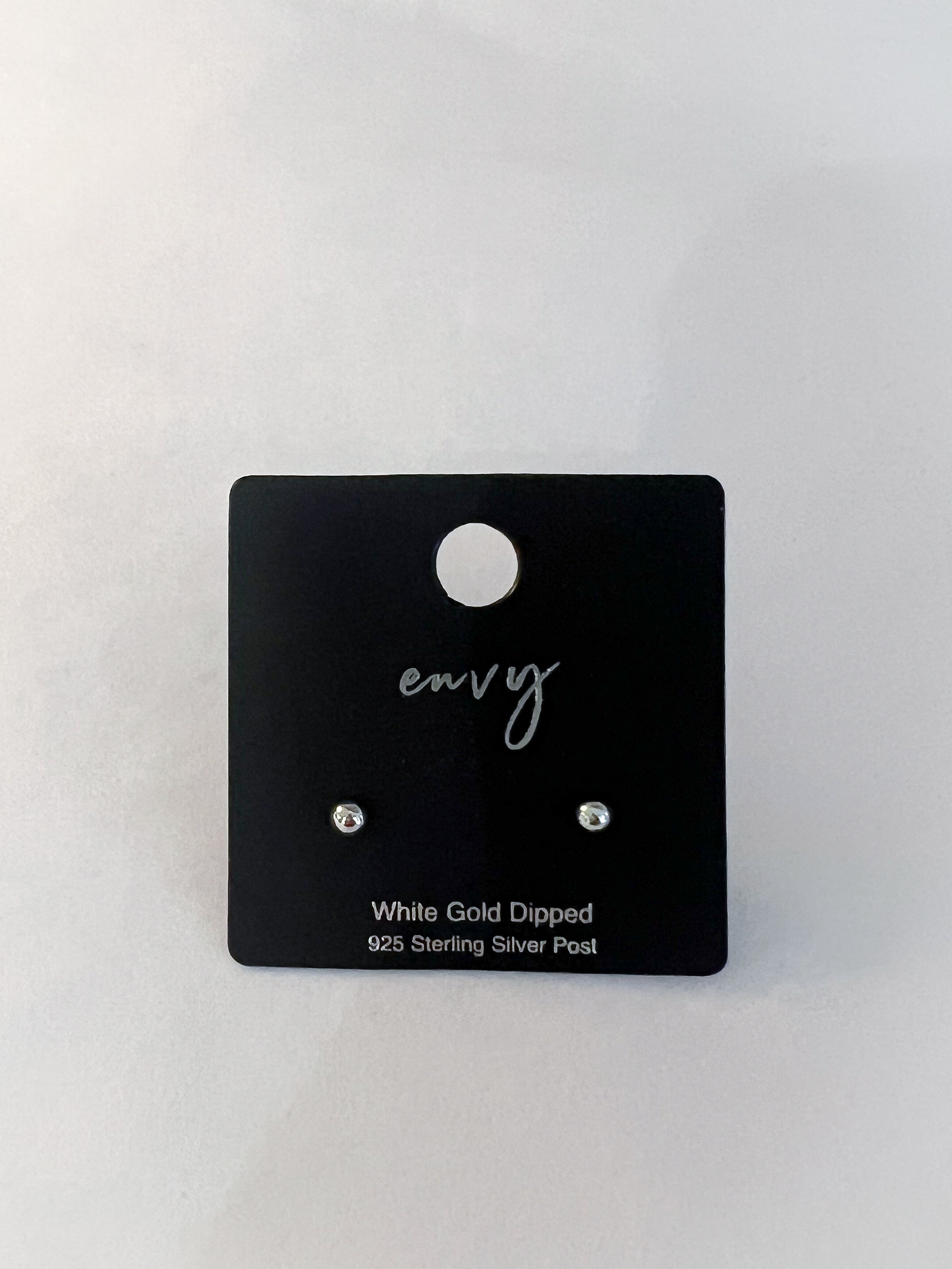 White Gold Dipped Brass Ball Studs