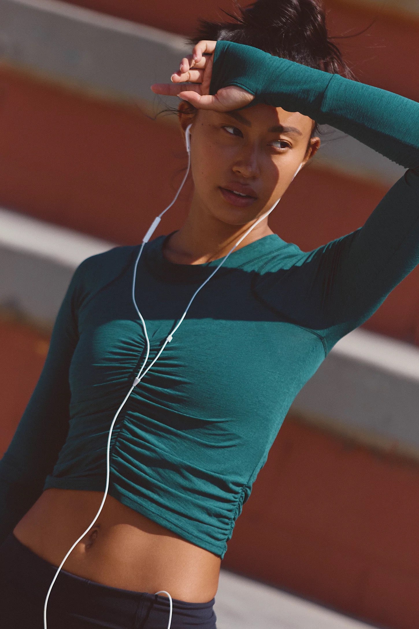 Tempo Ruched Long Sleeve Top