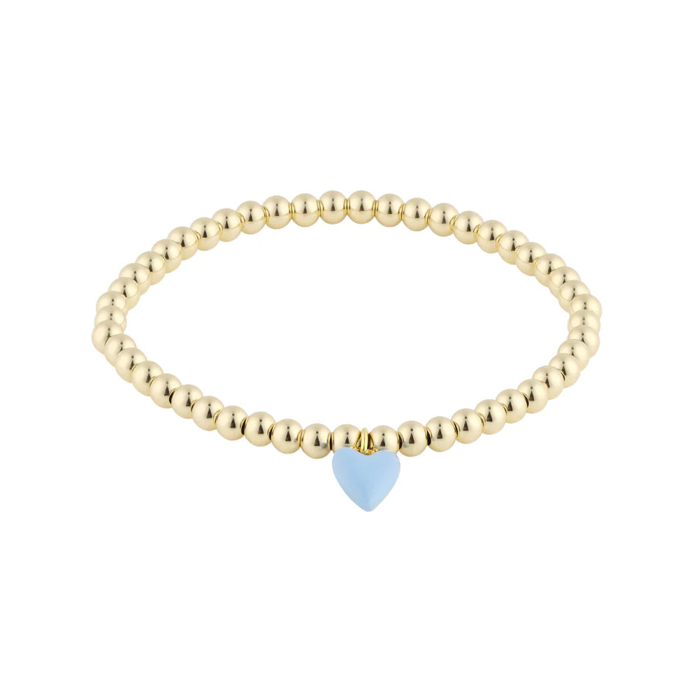 Bead Bracelet w/ Heart Charm