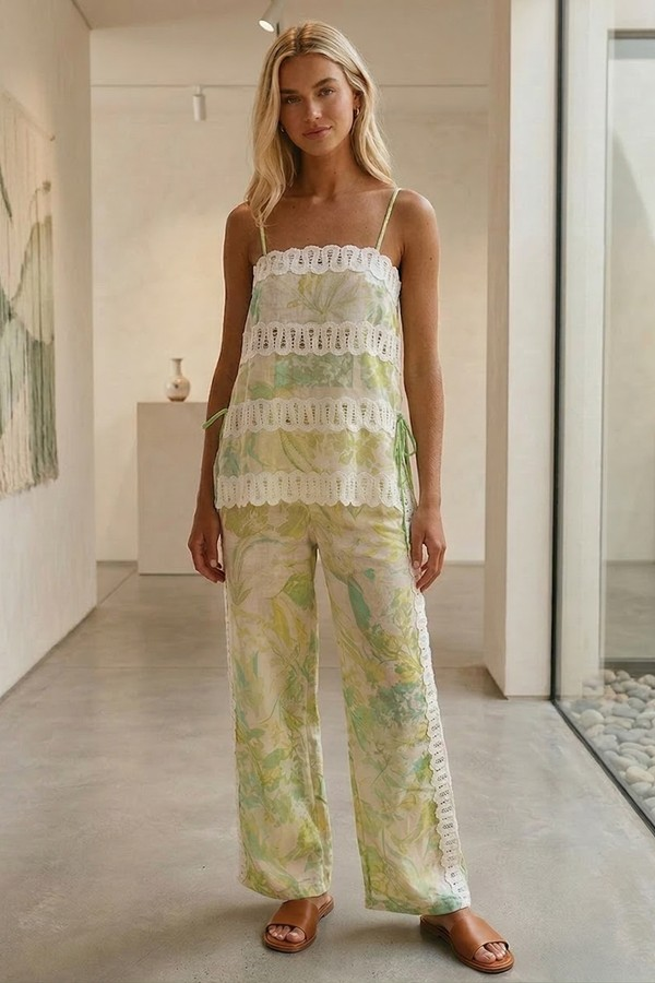 Tate Floral Side Slit Sleeveless Set