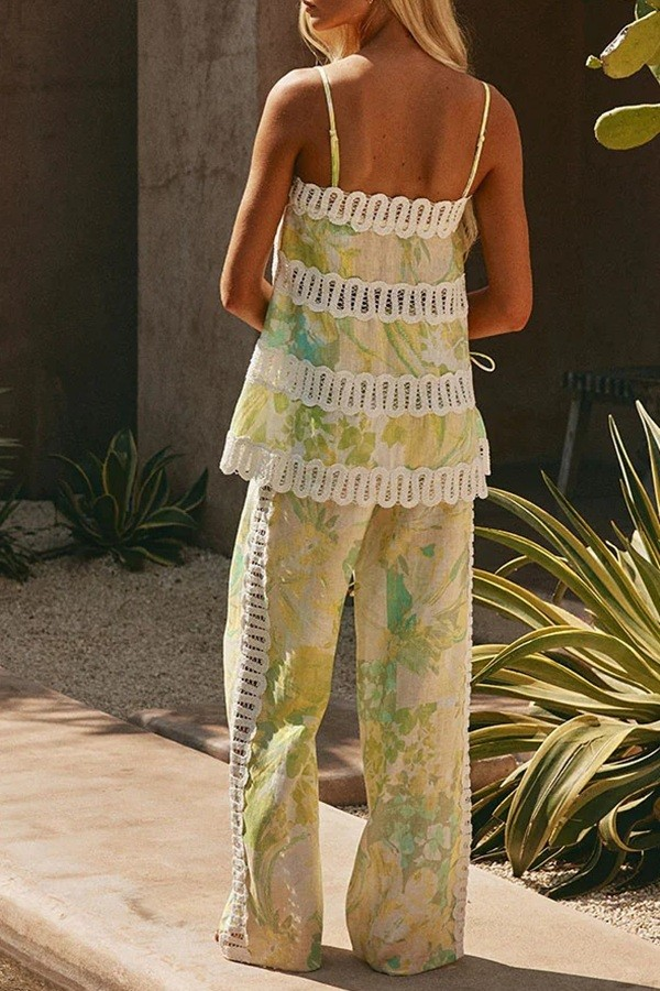 Tate Floral Side Slit Sleeveless Set