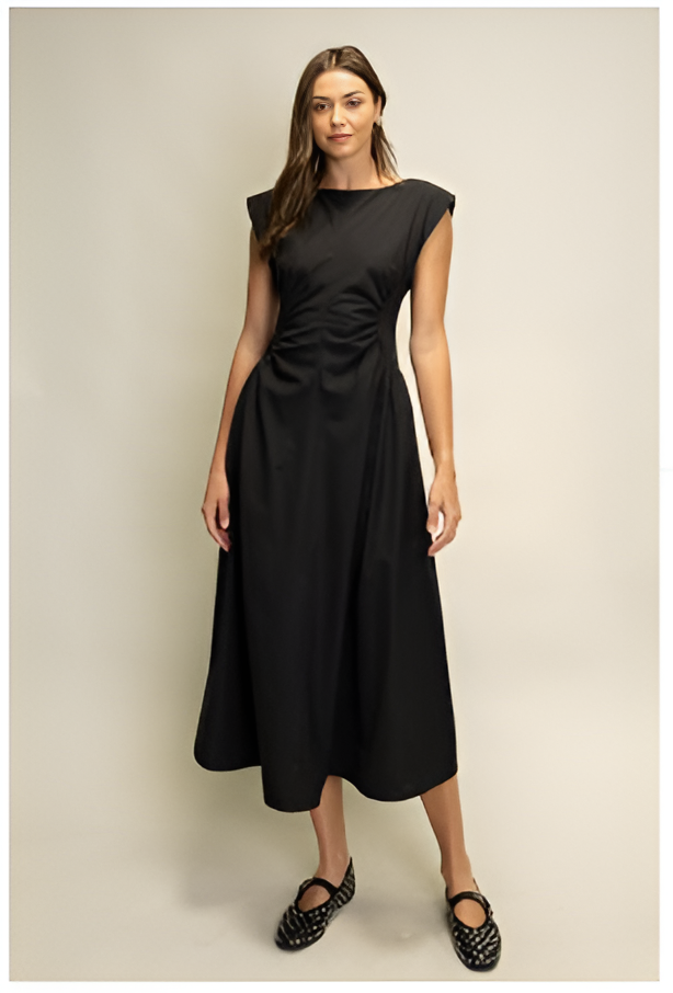 Mabel Ruched Midi Dress