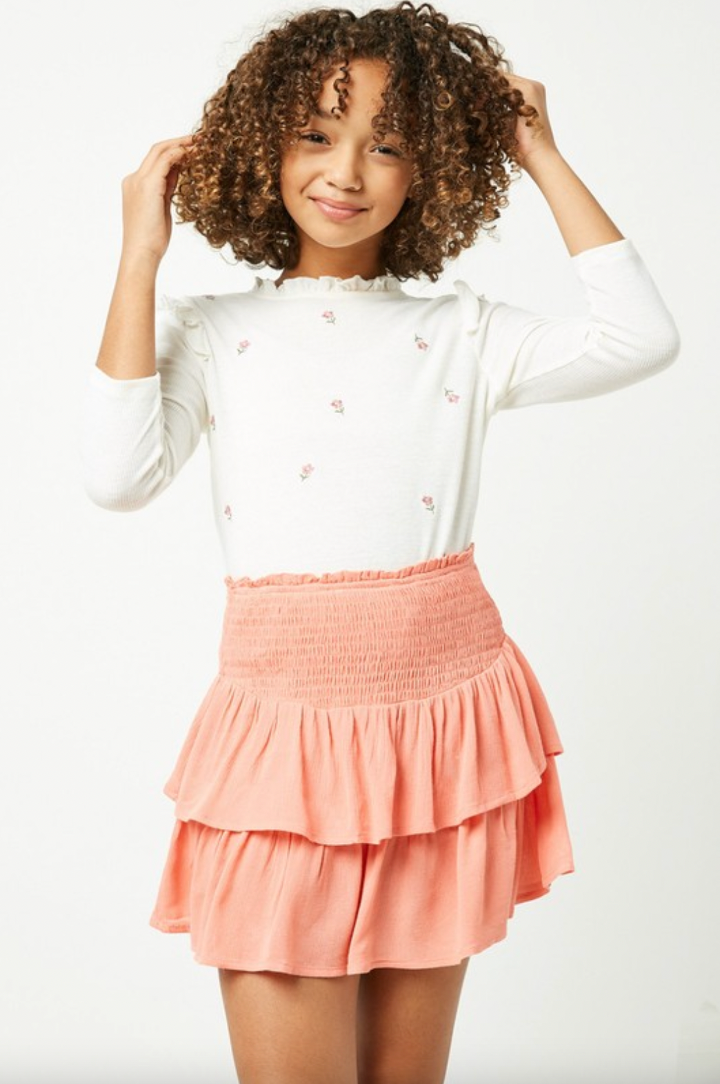 Tween Smocked Ruffle Skirt