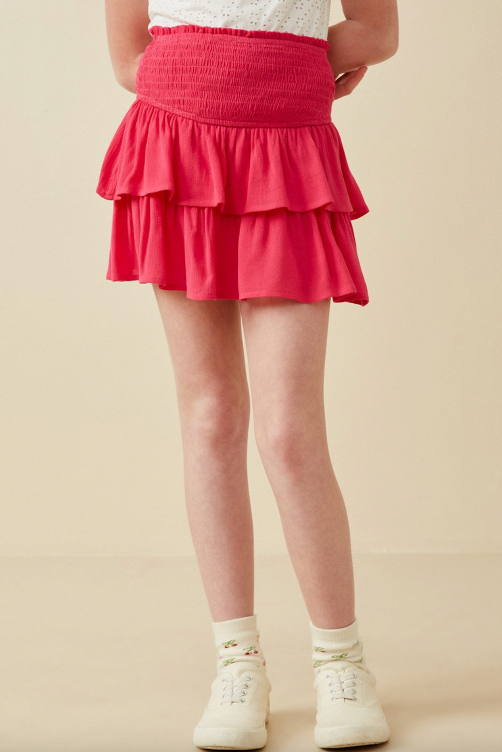 Tween Smocked Ruffle Skirt