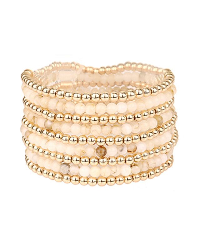 9 Row CCB & Marble Stackable Bracelet