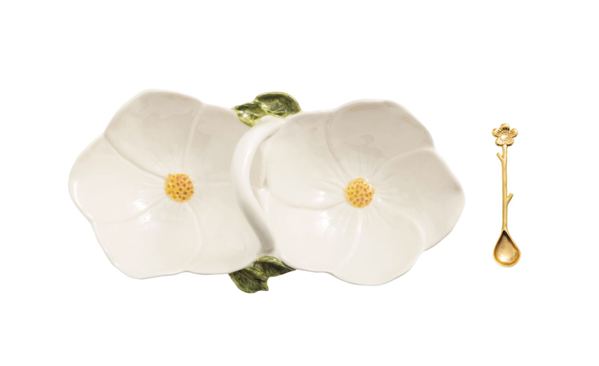 Figural Flower Double Tidbit