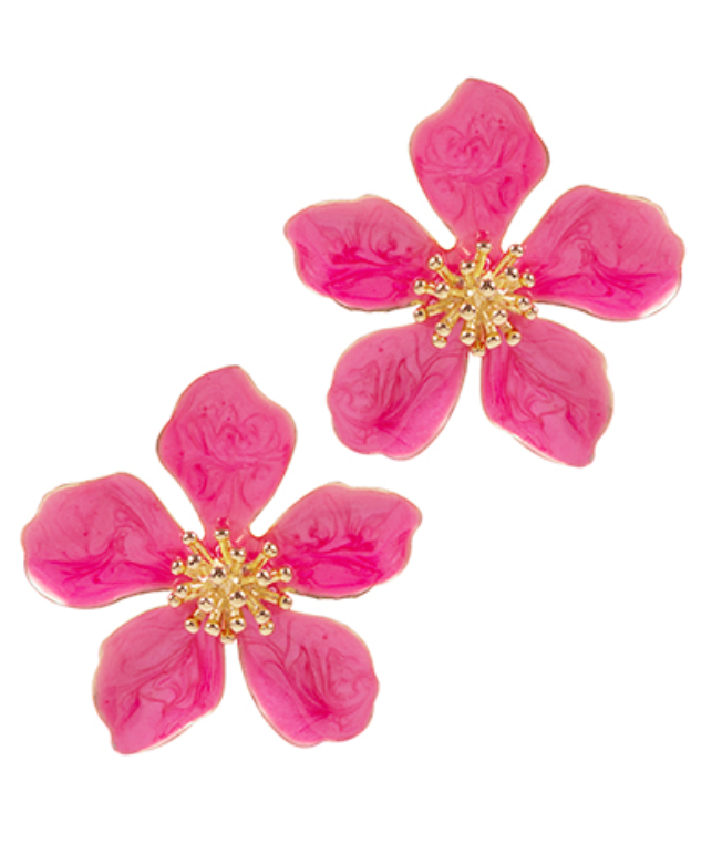 Elodie Flower Pearlized Enamel Earrings
