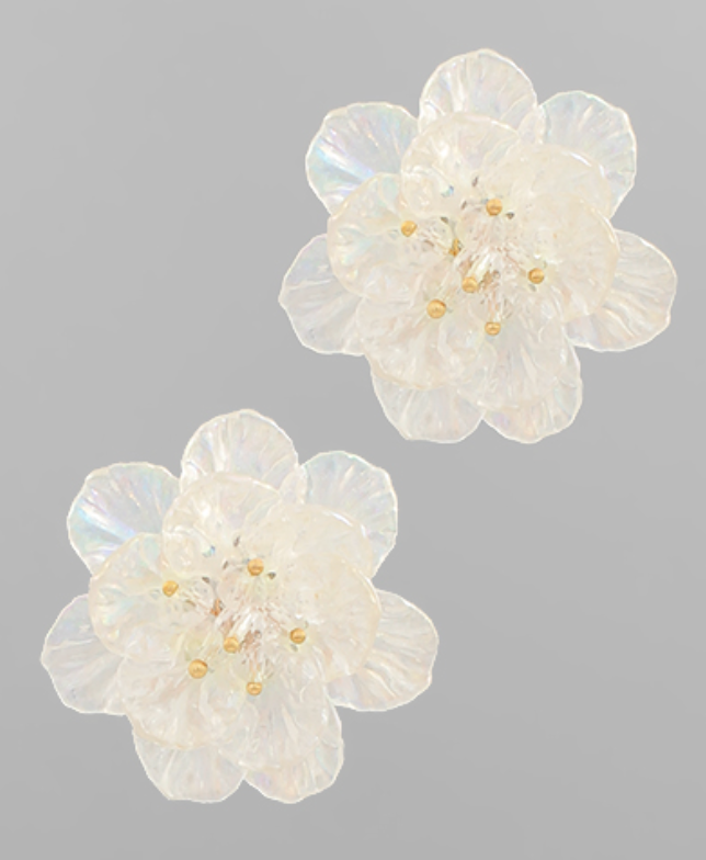 Glass & Acrylic Flower Earrings