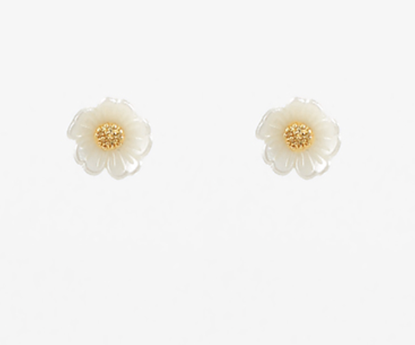 Acrylic Flower & Metal Bud Studs
