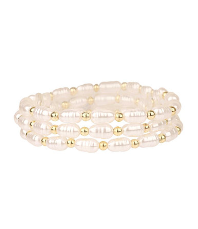 Sara 3 Row Baroque Pearl Bracelet