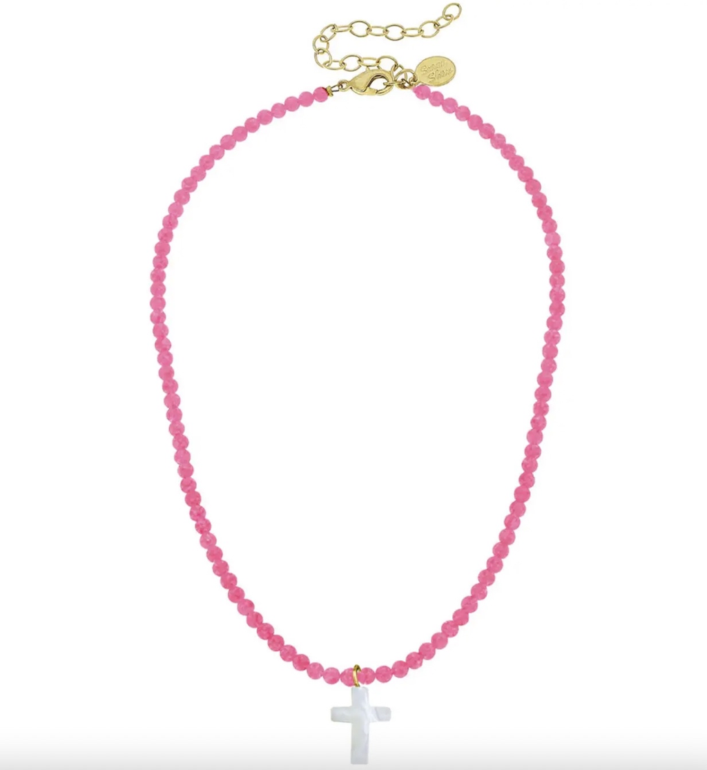 Alys Pearl Cross Necklace