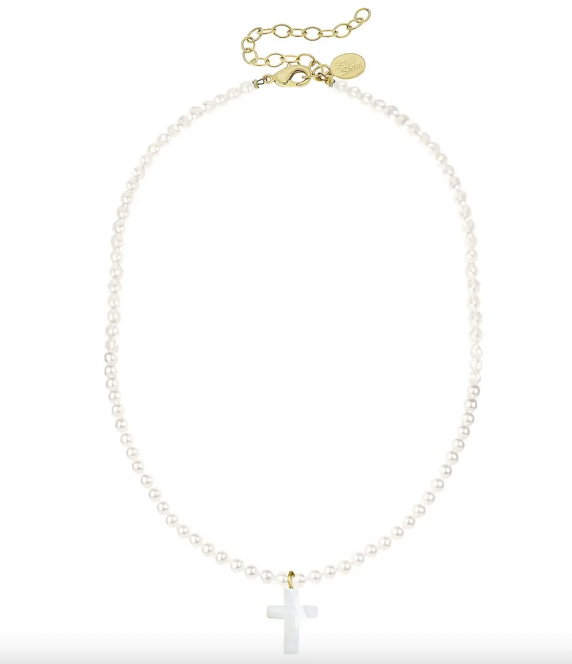 Alys Pearl Cross Necklace