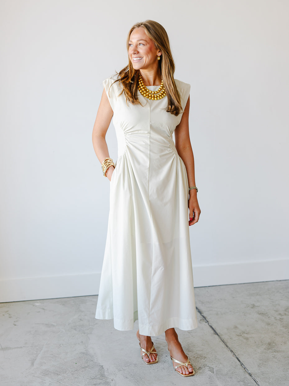Mabel Ruched Midi Dress