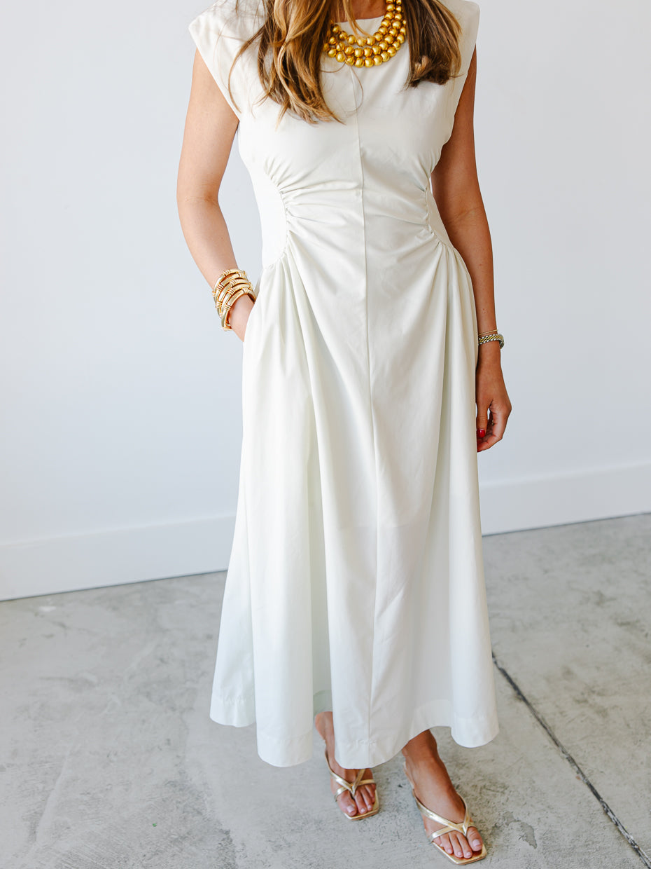 Mabel Ruched Midi Dress