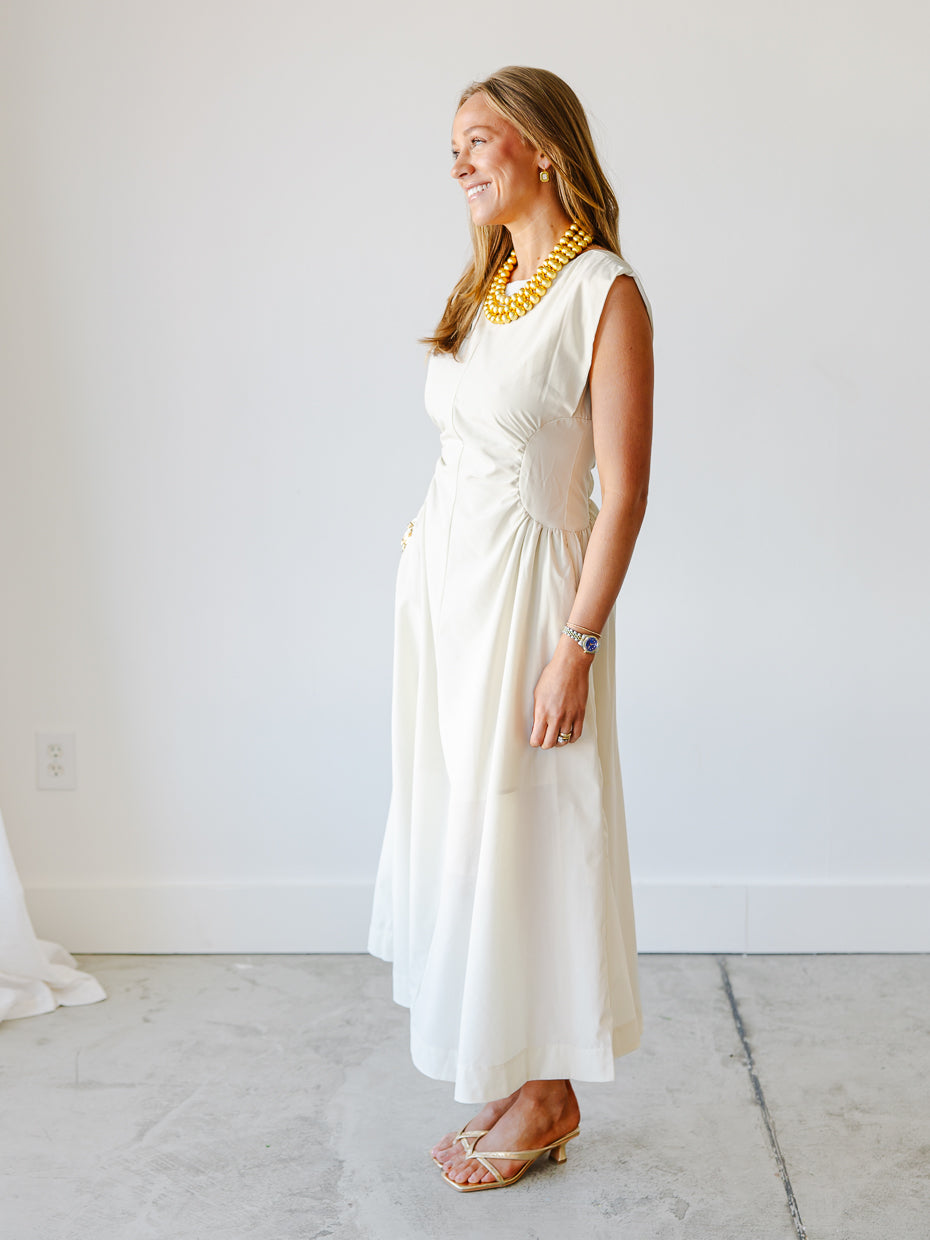 Mabel Ruched Midi Dress