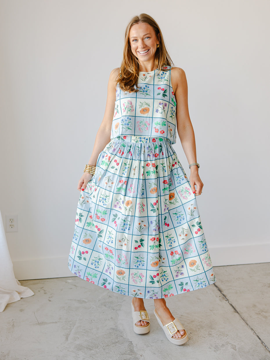 Freya Petal Printed Midi Skirt