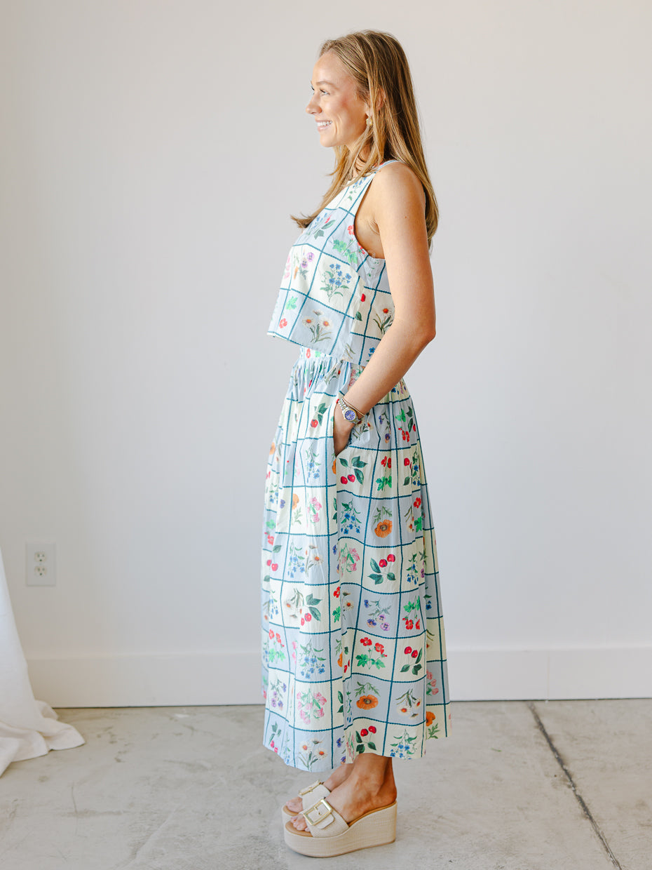 Freya Petal Printed Midi Skirt