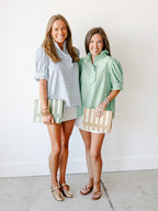 Natalia Gingham Ruffle Blouse