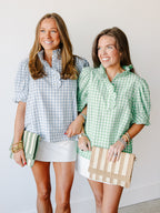 Natalia Gingham Ruffle Blouse