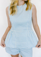 Emilia Gingham Peplum Top