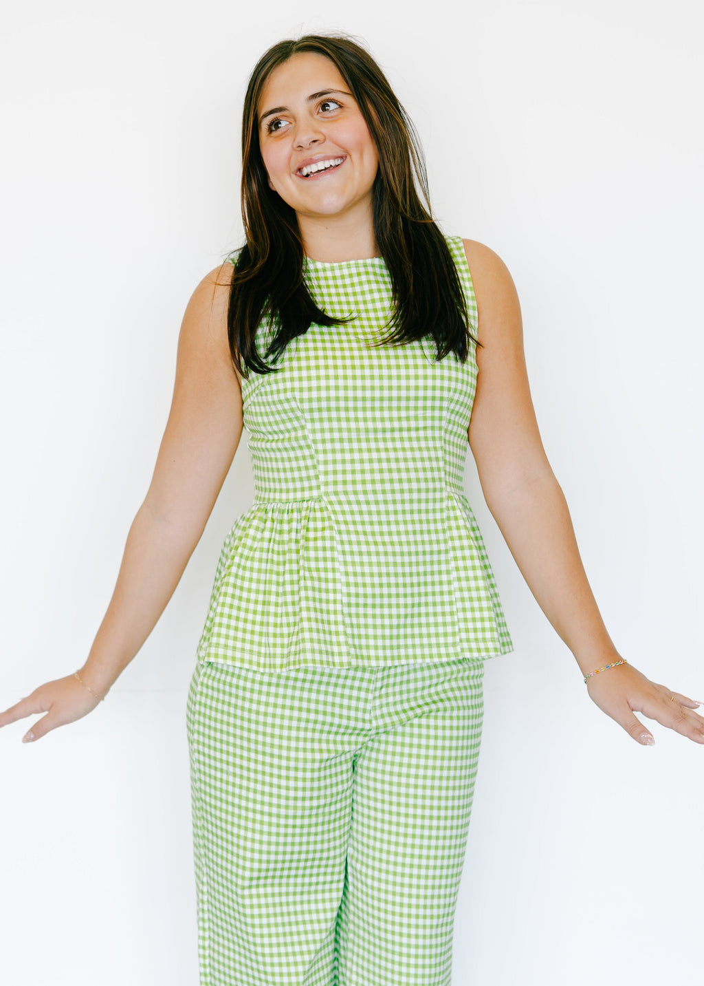 Emilia Gingham Peplum Top