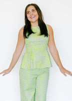 Emilia Gingham Peplum Top
