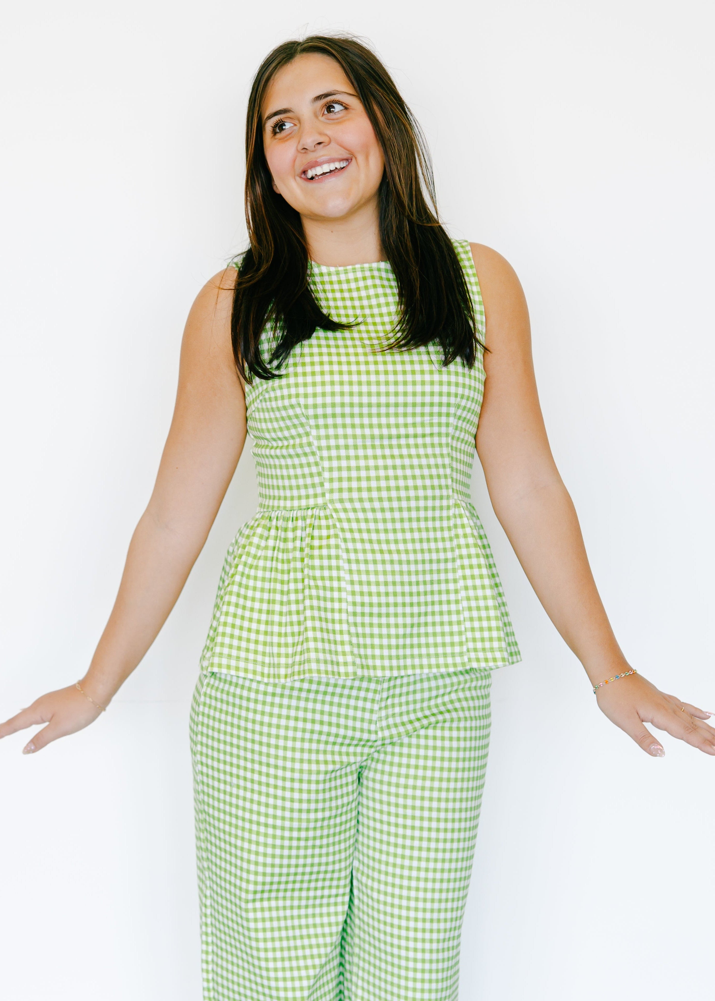 Emilia Gingham Peplum Top