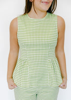 Emilia Gingham Peplum Top