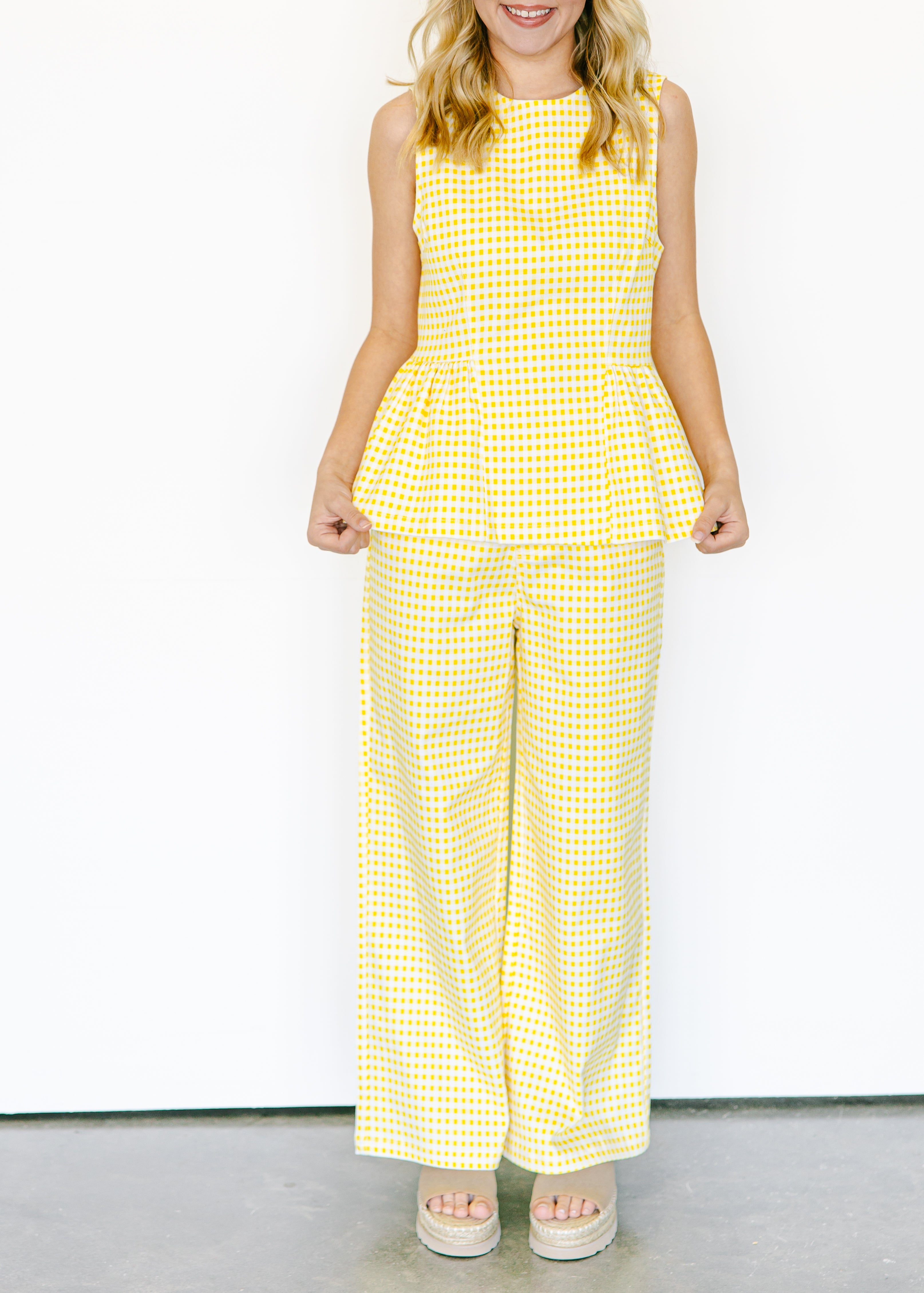 Emilia High Rise Gingham Pants